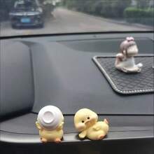 2/4pcs Cute Yellow Duck Car Decor - Mini Resin Duck Dashboard Decoration Set, Cartoon Funny Car Interior Accessories Suitable For Dashboard, Office Desk And Home Decor - Various - View 12