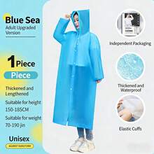 一次性EVA雨披，全身男女通用户外旅行轻便带帽雨斗篷，防水 - 多色 - 查看 16