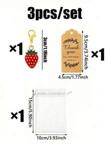60/30/15/3 Stück/Set Erdbeere Schlüsselanhänger Geschenkset, inklusive 5 handgefertigte Erdbeere Schlüsselanhänger, 5 Dankeskarten und 5 Organza Beutel. Die Schlüsselanhänger sind handgefertigt mit roten und weißen Erdbeeren. Ideal als Geschenk für Brautjungfern, Gäste, Geburtstagsfeiern, Baby-Partys, Muttertagsfeiern, Verlobungspartys, Junggesellinnenabschiede und Abschlussfeierlichkeiten. - Übersicht 16