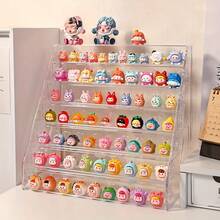1pc Acrylic Display Stand, Suitable For Miniature Figurine Collection Display - Transparent Desktop Organizer For Anime Figures, Trading Cards, Badges, Pins, Collectibles - Large Capacity Storage Rack - Sturdy Design For Desktop Or Exhibition Use - Ideal Choice For Collectors And Retailers, Transparent Acrylic Material - Retail Display Shelf - Transparent - View 7