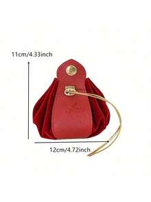 5 piezas/paquete Bolsas de regalo de terciopelo, Bolsas de regalo de terciopelo con asa de cuero, Bolsitas con cordón de terciopelo de alta gama para favores de boda, fiesta o cumpleaños - Multicolor - Ver 2