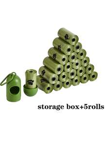 10 rollos/150 piezas Bolsas para excrementos de perro con aroma a lavanda al azar, extra gruesas y a prueba de fugas, gestión de residuos de mascotas, diseño plegable cuadrado, alta calidad (1 caja de almacenamiento) - Multicolor - Ver 9
