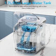 Havato Countertop Ice Maker 9 Bullet Ice Cubes In 6 Mins, 26.5lbs/24Hrs, Ice Maker Machine With Self-Cleaning, Basket And Scoop For Home Office Kitchen Bar Party, White - US A Type Plug(110-127V) - View 5