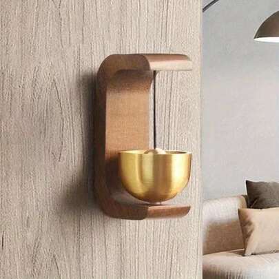1pc Wireless Wooden Wind Chime Doorbell - Peaceful Entrance Decor, Thoughtful Valentine's Day Gift To Adorn Your Porch