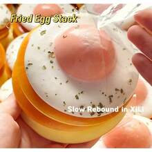 1pc Squeeze Fried Egg Toast Squishy Toy - Stress Relief Squeeze Toy - Cake - Realistic Food Model - Squeeze Bread - Stress Relief Toy - Slow Rebound - Birthday Gift - Perfect Gift - Gift - Collection Display - Multicolor - View 12