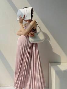 时尚性感孕妇长款无袖薄款印花露背吊带裙 - 彩色 - 查看 2