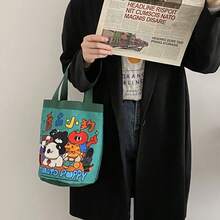 1pc Cute Cartoon Color-Blocking Handbag, Adorable Large Capacity Commuter Tote Bag, Soft And Healing Style! Foldable Portable Shopping Bag, Versatile Cute And Durable Tote Bag - Multiple Styles - View 13
