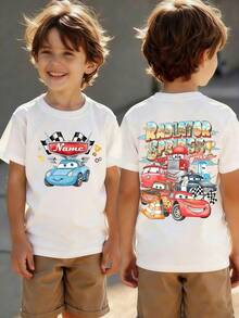 Disney *Cars* Sally-Themed Summer T-Shirt-Perfect For Boys And Girls To Wear To Holiday Parties, Family Meals, Outdoor Activities, And Travel, And An Ideal Gift For Children Visiting Disney Parks. - White - View 1