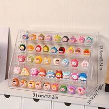 1pc Acrylic Display Stand, Suitable For Miniature Figurine Collection Display - Transparent Desktop Organizer For Anime Figures, Trading Cards, Badges, Pins, Collectibles - Large Capacity Storage Rack - Sturdy Design For Desktop Or Exhibition Use - Ideal Choice For Collectors And Retailers, Transparent Acrylic Material - Retail Display Shelf - Transparent - View 8