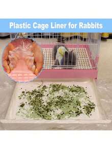 50pcs Pet Cage Pads, Disposable Plastic Tray Liners For Rabbit Cage, Bird Cage, Cat Litter Bags, Dog Potty Pads, Cleaning Mat Covers, Pet Supplies - White - View 5