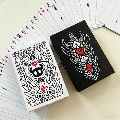 (1 Pc) Hollow Knight Playing Cards (6x9 Cm), Black And White Design, Game Night Gift, Hollow Knight Themed Deck Of 54 Cards