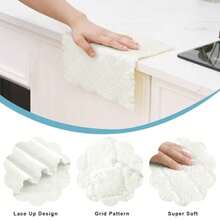 Homaxy - Paquete de 12 paños de cocina 10 x 10 pulgadas blanco súper suaves y absorbentes de terciopelo coral paño de limpieza de microfibra de secado rápido sin pelusa paños de cocina para el - Blanco - Ver 2