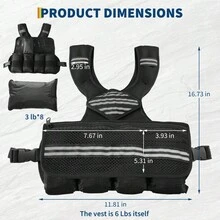 Verstellbare Gewichtsweste für Damen & Herren – Atmungsaktives Neopren, reflektierende Streifen, sichere Taschen für Handy & Schlüssel – Perfekt für Laufen, Fitness, Kraft- & Ausdauertraining - Frau - Übersicht 2