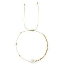 时尚简约26字母手链，金色26字母吊坠手链，金色串珠精致手链，可调节编织手链，可叠戴个性化字母手链，闺蜜手链，情侣手链，生日礼物，情人节礼物，家庭礼物，周年纪念礼物，最佳礼物 - 彩色 - 查看 24