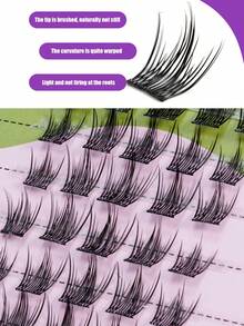 浓密单簇假睫毛，轻盈无胶，打造生动漫画风格双眸 - 查看 2