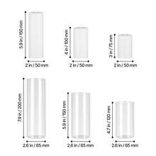 Pillar Candles And Glass Vases Set 24 Pcs, Clear Cylinder Hurricane Candle Holders For Wedding Centerpieces, Tall Vase For Table Decor, Wedding Party, Thanksgiving,White (2.56" X 4.7",5.9",7.9") - 4.7, 6, 8inch 24 pcs - 查看 10