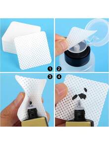 1000片无绒指甲清洁湿巾，无纺布指甲清洁垫，睫毛嫁接胶水清洁湿巾，指甲清洁垫用品（白色） - 彩色 - 查看 5