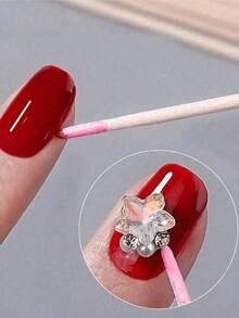 100 que tẩy sơn móng tay hai đầu, bông tẩy trang lông mày hai đầu nhỏ, 100 cái/gói - Nhiều màu - Xem 4