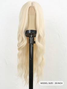 Tóc giả dài 26 inch, màu vàng hoe, chịu nhiệt, làm từ chất liệu tổng hợp, thích hợp cho các bữa tiệc và lễ hội. - Vàng - Xem 3