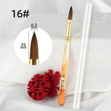 美甲刷 30号 貂毛，雕花木柄 – 人造貂毛刷毛，用于给加长亚克力指甲上粉 - 彩色 - 查看 14