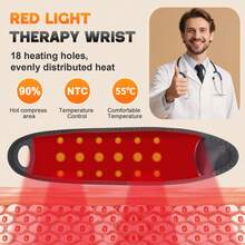 1PC Wrist Massager, 3 Level Hot Compress Masage Wrist Massage, Electric Wrist Protector, Hot Compress Hand Wristband, 1800mAh Rechargeable Battery - Black - View 5