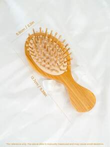 1pc/ 2pcs/ 3pcs Bamboo Mini Cushion Hair Brush With Bow, Compact Bamboo Bowknot Air Cushion Brush, Portable Small Paddle Brush With Decorative Bow – Natural Wood Detangling Brush For Women, For Purse, Travel, Gym, Office, Quick Styling – Perfect Valentine's Day, Birthday, Christmas, Anniversary Gift For Her, Friend, Sister, Daughter ( Natural Bamboo, Lightweight Mini) ﻿ ﻿ - Multicolor - View 4