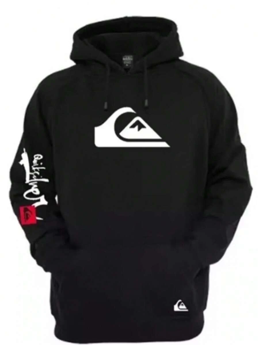 Men's Kangaroo Hoodie With Circle Print, - màu đen - Xem 1