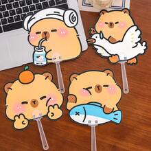 1pc/4pcs Cute Capybara Shaped Hand Fan, 4 Cartoon Styles, Plastic Water Rat Mini Handheld Fan, Portable Cooling Fan For Office Desk, Students, Summer Outdoor, Birthday Gift, Cartoon Accessories - Odd-shaped Fan - View 5