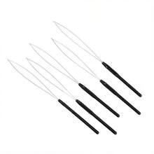 Bộ 10 món kim luồn chỉ tạo vòng nối tóc, dụng cụ móc kéo và dụng cụ đính hạt màu đen dùng để luồn chỉ tạo vòng nối tóc hoặc lông vũ. - Xem 7