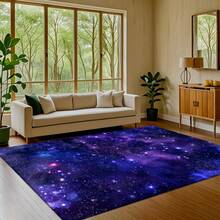 Space And Starry Sky Pattern Home Decor Commercial Decorative Carpet, Living Room Carpet, Sofa Mat, Bedroom Carpet, Bedside Rug, Entrance Mat, Suitable For Multiple Settings Such As Dining Tables, Coffee Tables, Shopping Malls, And Cafes, Aesthetically - 1PC - Xem 1