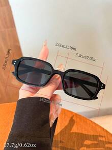 2副休闲矩形框时尚眼镜，女士时尚Y2K风格，防紫外线，适合海滩旅行派对，百搭日常佩戴 - 2個 - 查看 4