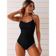 2026 New 2 Piece Swimsuit For Women With Cover Up Skirt - Halter Bathing Suits Starfish Print Swimwear Sets - Beach Pool Vacation Summer Outfit - 黑色 - 查看 5