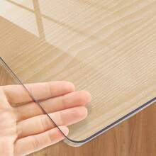 Transparent Vinyl Tablecloth, Water-Resistant And Wrinkle-Proof, Made Of PVC Plastic, Suitable For Dining Tables In Restaurants, Picnics, And Outdoor Parties. Rectangular And Square Designs, Can Be Used As A Table Protector, Easy To Clean, Customizable, Suitable For Handmade Projects, Home And Kitchen Decoration, Washable, Reusable. - White - View 2
