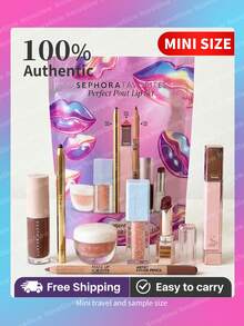 7-Piece Luxury Lip Discovery Set - High-End Lip Gloss, Plumping Balm & Liner Collection - Includes Fenty Hot Chocolit, Tatcha Lip Mask, MUFE Anywhere Caffeine - Deluxe Travel Sizes & Full Size Kit - Bộ trang điểm môi hoàn hảo - Xem 1