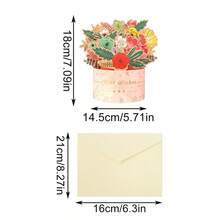 3D Pop-Up Floral Greeting Card With Envelope, Suitable For Mother's Day, Graduation, Anniversary, Get Well, Thank You And Other Occasions As Birthday Card And Gift - Multicolor - View 16