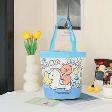 1pc Cute Cartoon Color-Blocking Handbag, Adorable Large Capacity Commuter Tote Bag, Soft And Healing Style! Foldable Portable Shopping Bag, Versatile Cute And Durable Tote Bag - Multiple Styles - View 22