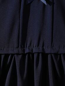 女童夏季短袖水手领公主裙，校园风 - 寶藍色 - 查看 7