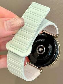 Dây đeo đồng hồ silicon từ tính màu hồng ánh sao thời trang, tương thích với Samsung Galaxy Watch 8 7 FE 6 5 4 40mm 44mm, 6 Classic 43mm 47mm, 5 Pro 45mm, 4 Classic 42mm 46mm. Dây đeo từ tính bền chắc, có thể thay thế, dành cho cả nam và nữ, kích thước 18mm 20mm 22mm. - Màu xanh Bạc hà - Xem 2