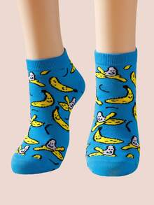 1/2/3/5/10/15/20 Pairs Heated Rivalry Hollanov Collection Blue Banana Hockey Socks – Short Style, Lightweight, Spring & Summer Fashion - Blue - View 3