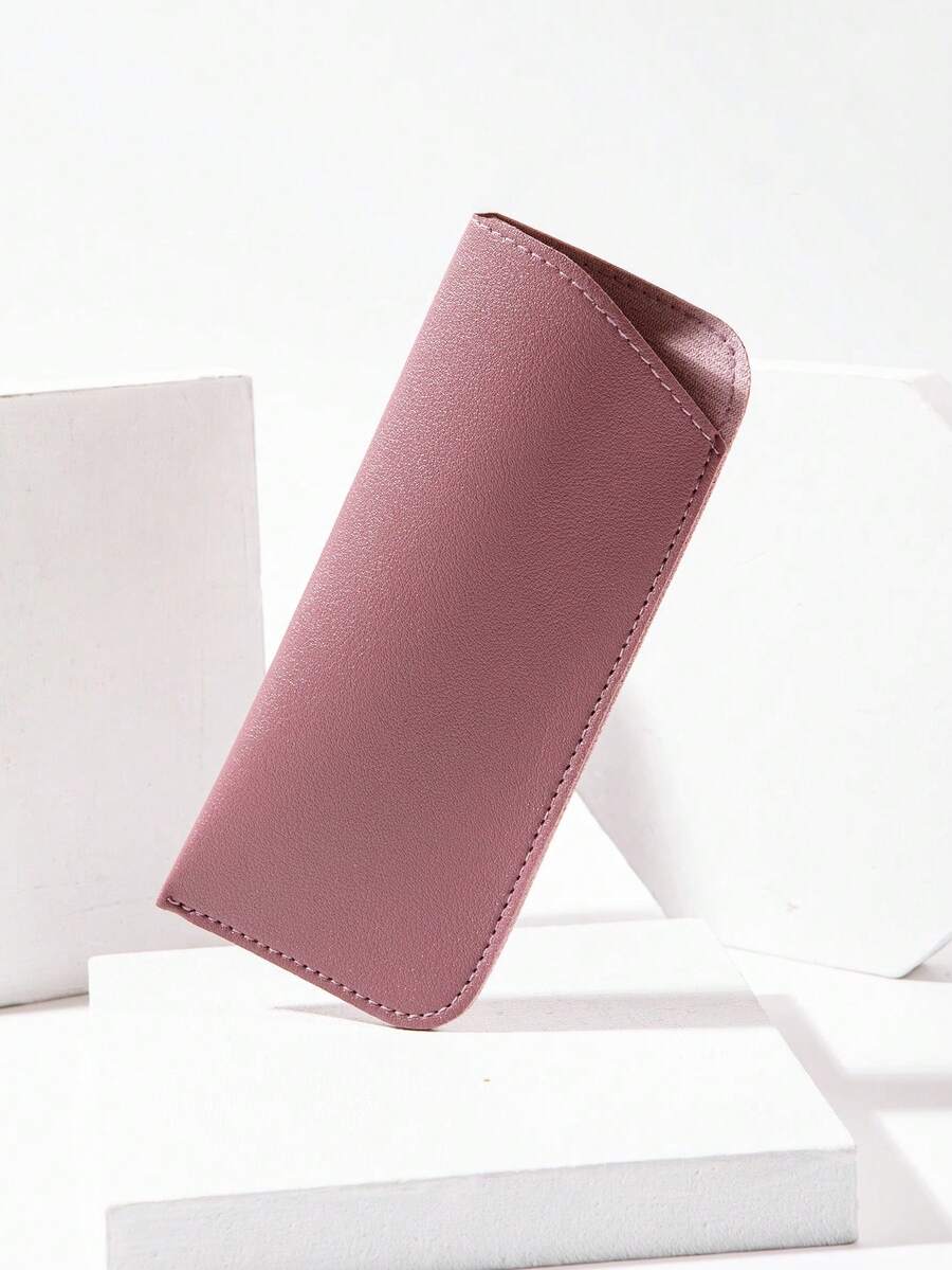 1 pieza Estuche portátil de cuero sintético suave para gafas, bolsa de almacenamiento de gafas de moda, funda protectora de gafas para mujer, funda de gafas para vacaciones, caja protectora de gafas de moda minimalista, organizador de gafas de lectura, accesorios para gafas, regalo de graduación para amigos