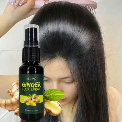  Ginger Hair Spray, MELAO Ginger Hair & Scalp Spray, 30ml Leave-In Conditioning Spray, For Strong & Healthy Hair, Adds Shine & Softness, With Natural Ginger Extract, Lightweight Formula, Travel Size