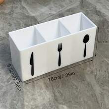 1个加厚亚克力餐具收纳架，刀叉勺筷收纳架，台面厨房储物架，耐用防碎，适用于室内外聚会、露营、野餐、烧烤、家庭厨房、酒店和商业餐厅，多功能餐具收纳盒，必备厨房配件和餐具收纳用品 - 查看 6