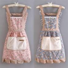 1pc Women's Kitchen Apron, Easy To Wipe, Fashionable Princess Style Cooking Apron, Floral Pattern Bib Apron, Oil & Stain Resistant Princess Dress Style - Multicolor - View 9