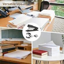 12 Pack Staplers For Desk With 12000 Staples And 12 Staple Removers Metal Non-Slip Stapling Machine Heavy Duty For Office 20 Sheet Capacity 360° Rotating Anvil - Black - View 5