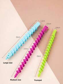 1 Pack (Approx. 20 Pcs) Hair Rollers Spiral Perm Curlers DIY Hair Styling Tools, No Heat Spiral Curlers Spiral Hair Styling Curler Accessories DIY Hair Styling Tools - Multicolor - View 4