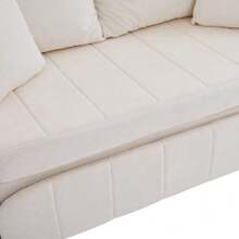 Multifunctional Fabric Sofa, Convertible Sofa Bed, Small Two-Function Living Room Sofa, Removable And Washable Cover, With Storage Bag, Port And Cup Holder. - 米色 - 查看 7