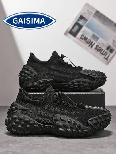 GAISIMA 1 đôi giày thể thao nam với phần thân trên bằng vải dệt họa tiết, đế ngoài dập nổi độc đáo, giày casual phù hợp cho phong cách đường phố và sử dụng hàng ngày.