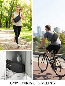 Bolsa de cintura de moda, esencial para viajes al aire libre - ¡Bolsa perfecta para teléfono para hombres! Conjunto de regalo de bolsa bandolera de viaje para hombres con bolsillo para el pecho, billetera de viaje, bolsa bandolera para hombres, bolsa para el teléfono, bolsa para correr, bolsa de cintura para hombres, bolsa de cintura para hombres, viaje de senderismo, correr, billetera portátil para teléfono (bolsillo ajustable), camping - Multicolor - Ver 4