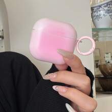 Korean Style Matte Gradient 5-Color Earphone Case With Hanging Ring, Compatible With Airpods Pro 3, New Pro 2, Cute Apple 4 Minimalist 3, Personalized 1/2 Earphone Case For Women - Multicolor - View 13