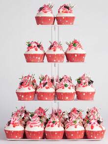 Multi-Tier Acrylic Cake Display Stand, Dessert Food Display Rack For Wedding, Birthday Party - Clear - View 4